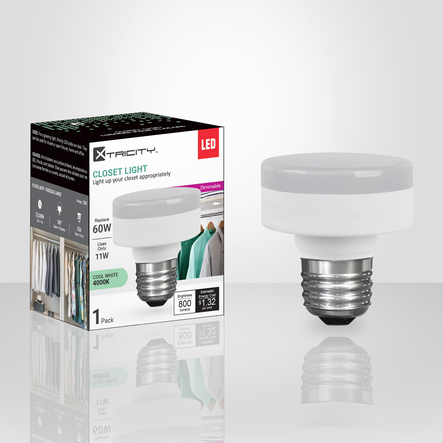 Krisane - ampoule LED B22 d'intérieur 12W blanc 4000K - Réf: KR25124