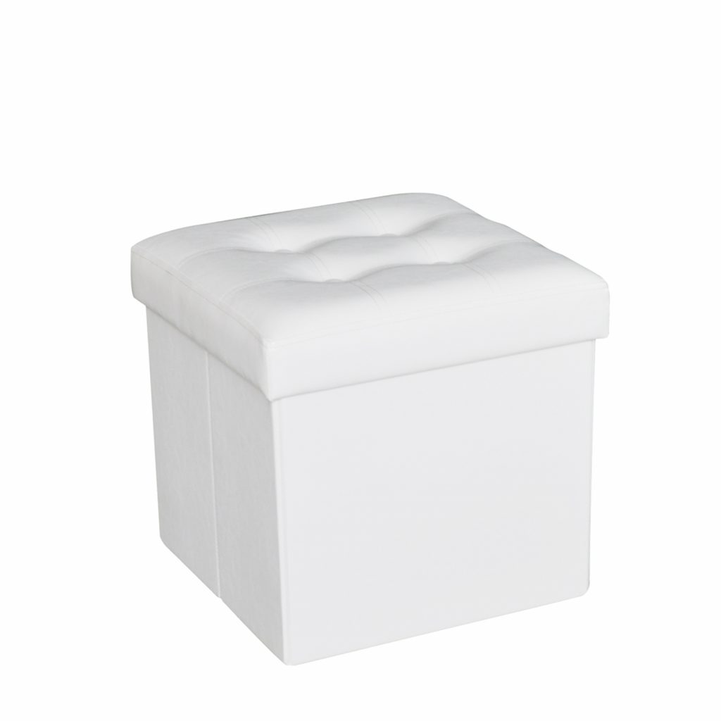 CUBE STORAGE OTTOMAN WHITE “AUSTIN” 38 x 38 x 38 cm 601517 Jessar