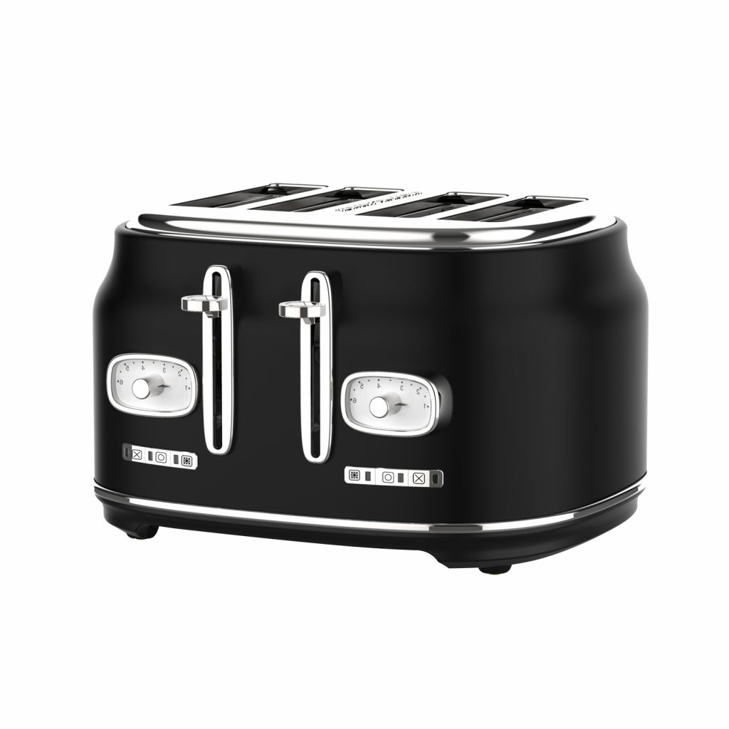 4SLICE BLACK RETRO TOASTER 799375 Jessar